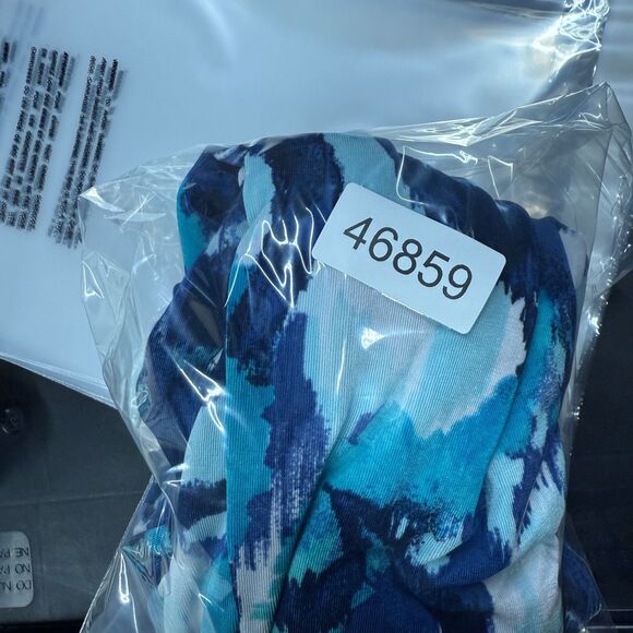 Chico's Pants Women 8 Blue Geometric High Rise Flat Front Chino Pull On Casual - Picture 9 of 9